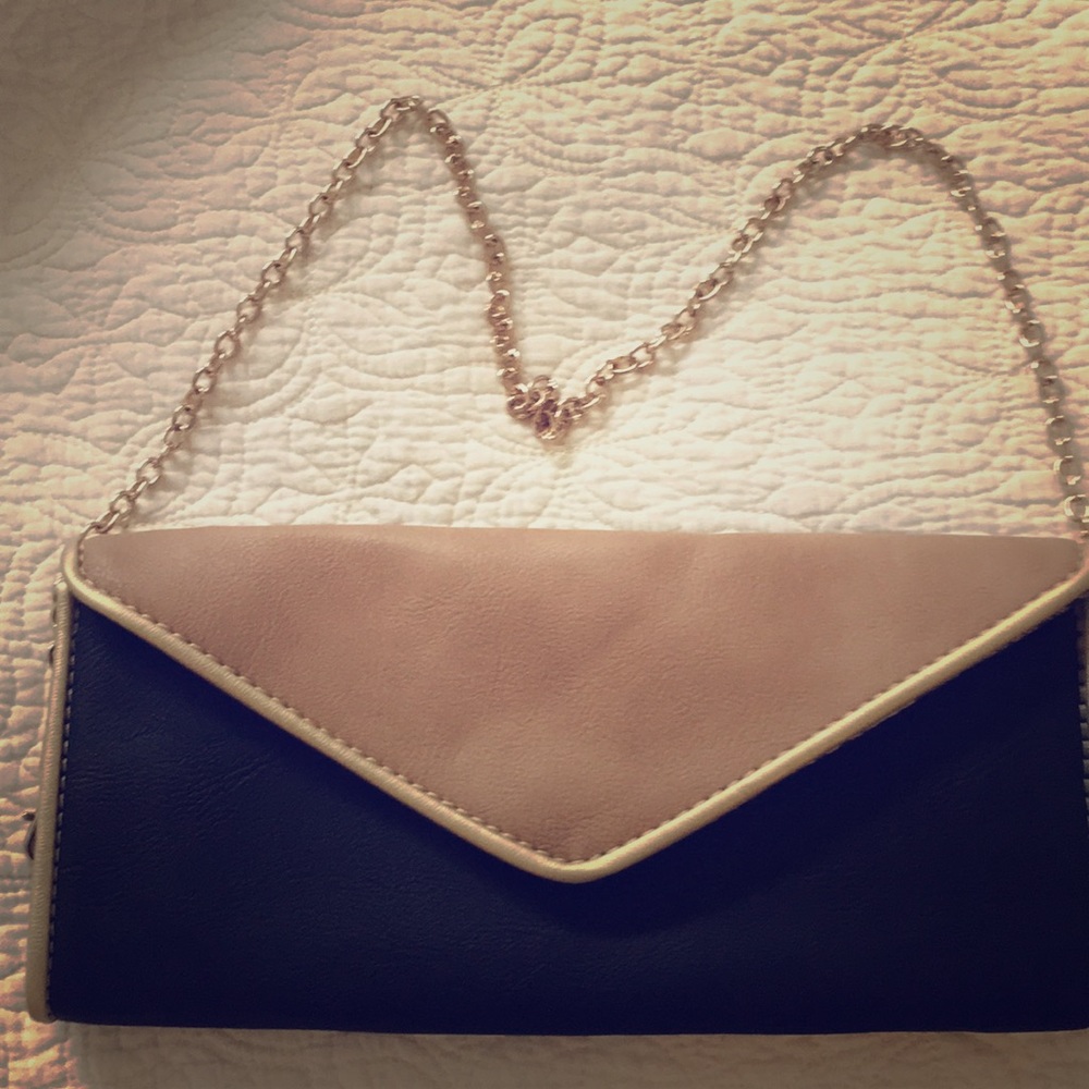 Big Buddha tri leather clutch